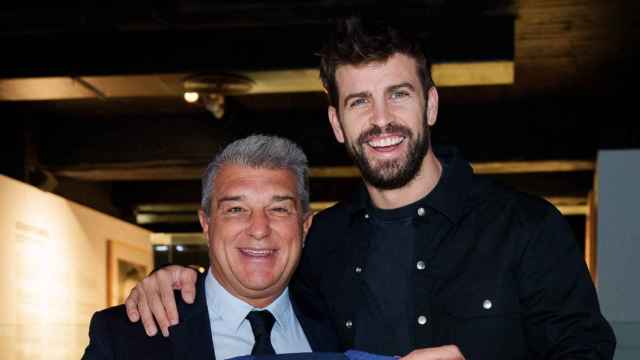 Laporta y Piqué, durante un acto del Barça