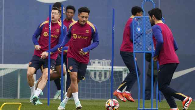 Vitor Roque, durante un entrenamiento con el FC Barcelona
