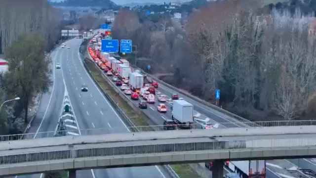 Retenciones en la AP-7 a la altura de Llinars del Vallès