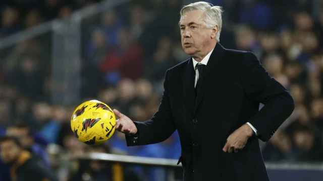 Carlo Ancelotti, durante el Getafe-Real Madrid
