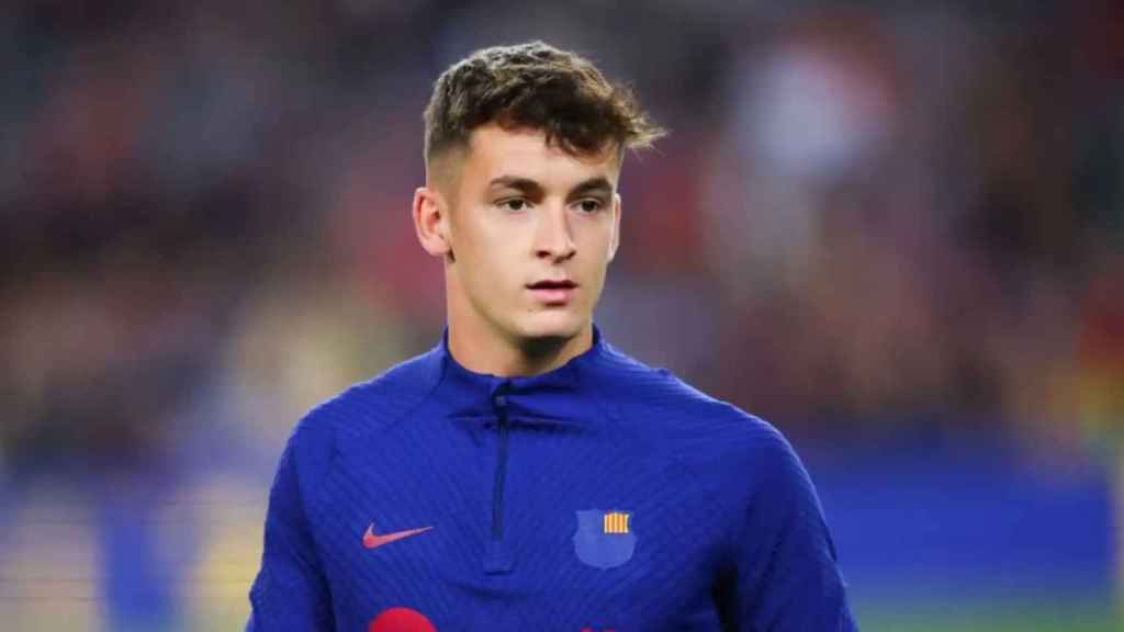 Marc Casadó, durante un entrenamiento con el Barça