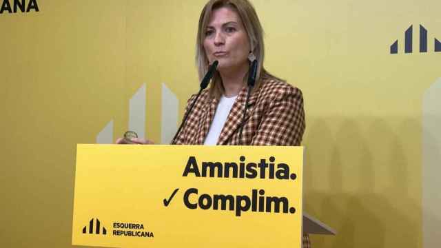 La portavoz de ERC, Raquel Sans, en rueda de prensa