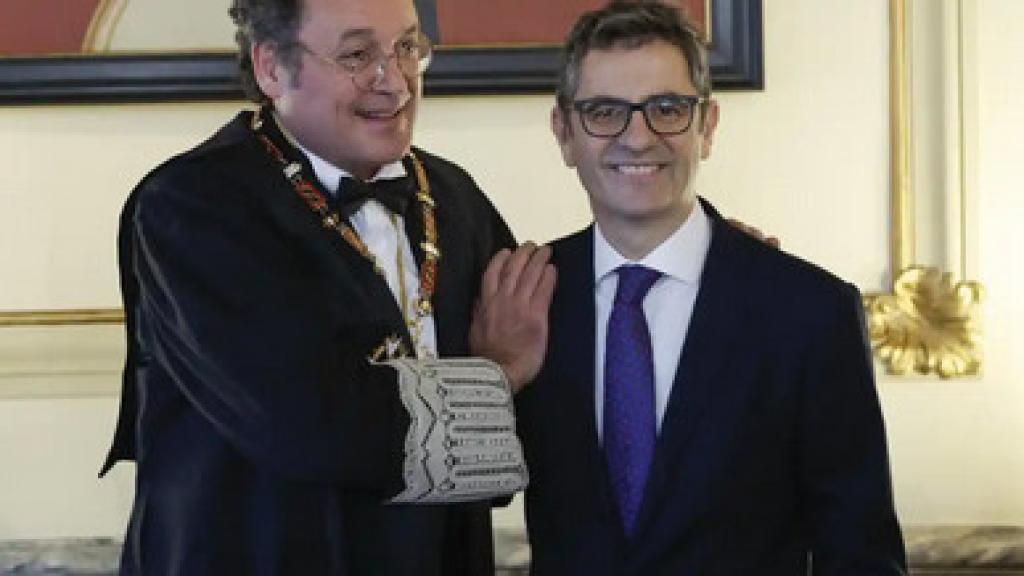 El ministro Bolaños y Álvaro García Ortiz, el pasado 24 de enero en el Tribunal Supremo tras la toma de posesión del segundo como fiscal general