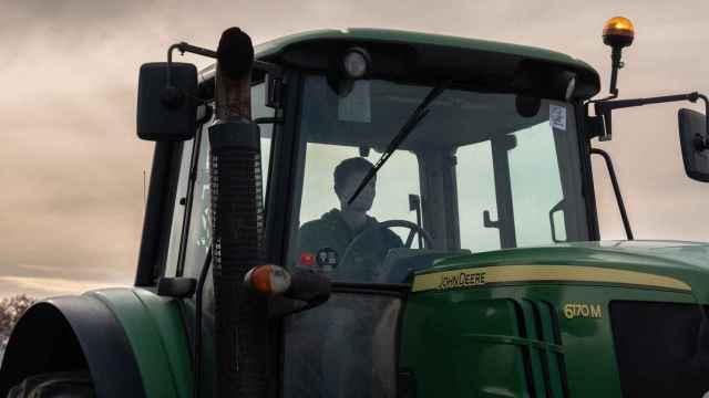 Uno de los payeses en huelga