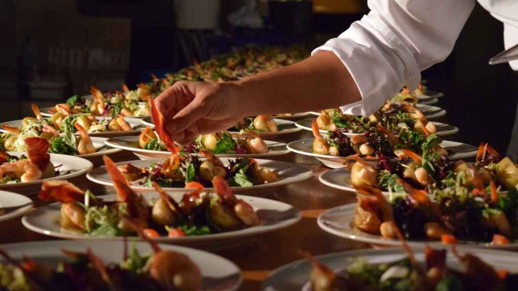 Imagen de un cátering de Singularis, la firma de eventos de Serunion
