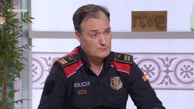 El jefe de Mossos, el comisario Eduard Sallent, durante la entrevista