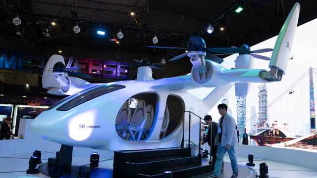 Estand de SK Telecom en el Mobile World Congress de 2023