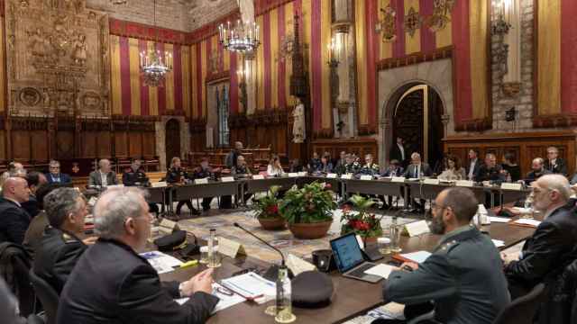 La Junta de Seguridad de hoy, con el teniente coronel Daniel Baena de la GC de espaldas
