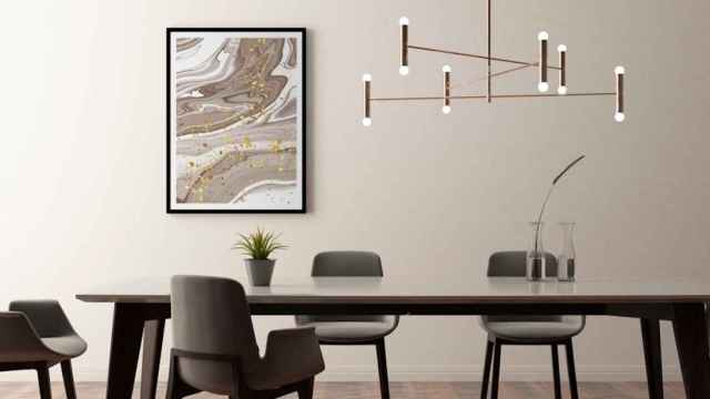 Mesa extensible en una zona de comedor