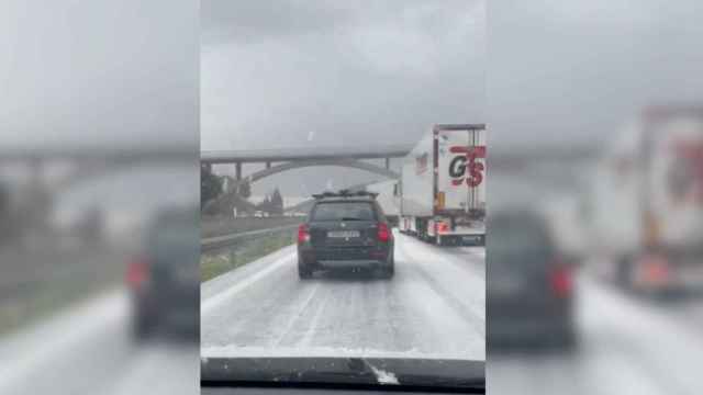 Colapso en la AP-7 por la granizada