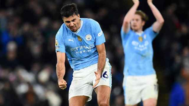 Rodri Hernández celebra el gol del empate en el Manchester City-Chelsea