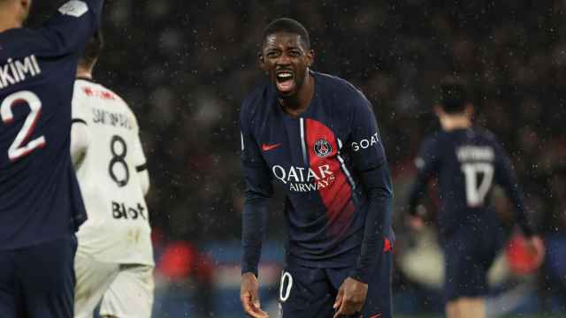 Ousmane Dembelé, enfadado durante el PSG-Rennes