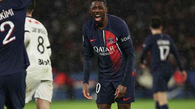 Ousmane Dembelé, enfadado durante el PSG-Rennes