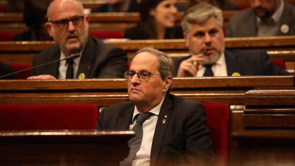 Quim Torra, cuando era 'president' de la Generalitat, en el Parlament