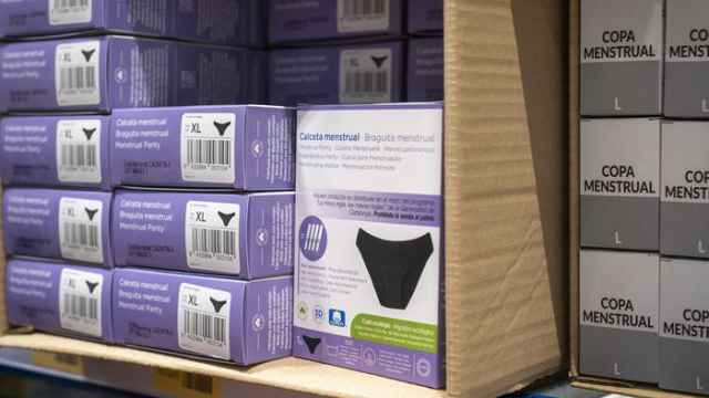Productos menstruales en el almacén de la Generalitat