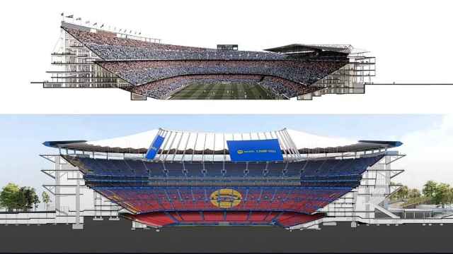 El diseño conceptual de los videomarcadores que tendrá el nuevo Camp Nou