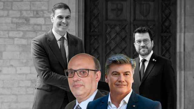 El presidente de Pimec, Antoni Cañete (d), y el de Cecot, Xavier Panés (i)