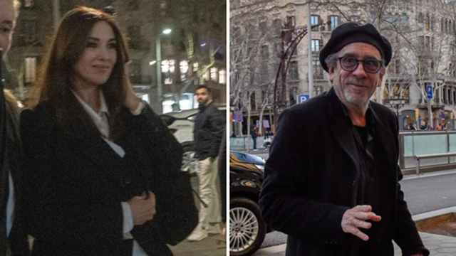 Monica Belluci y Tim Burton en Barcelona