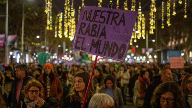 Manifestación feminista en Barcelona
