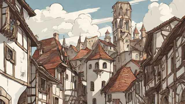 Imagen de un pueblo medieval generado por IA