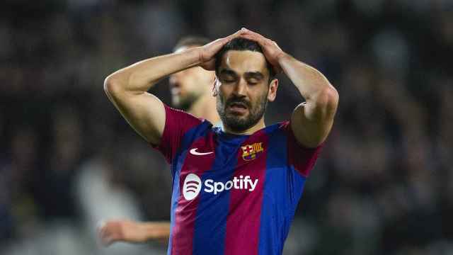Gundogan se lleva las manos a la cabeza tras fallar una ocasión el Barça-Mallorca