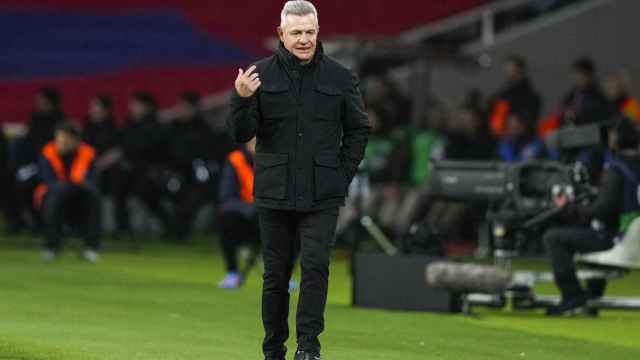 Javier Aguirre, entrenador del Mallorca, en Montjuïc
