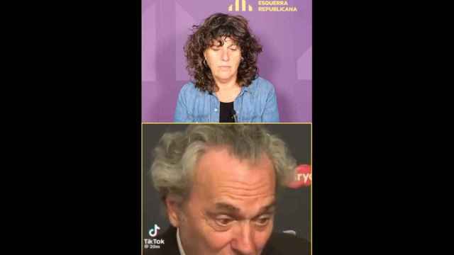 La diputada de ERC, Teresa Jordà, criticando al actor José Coronado