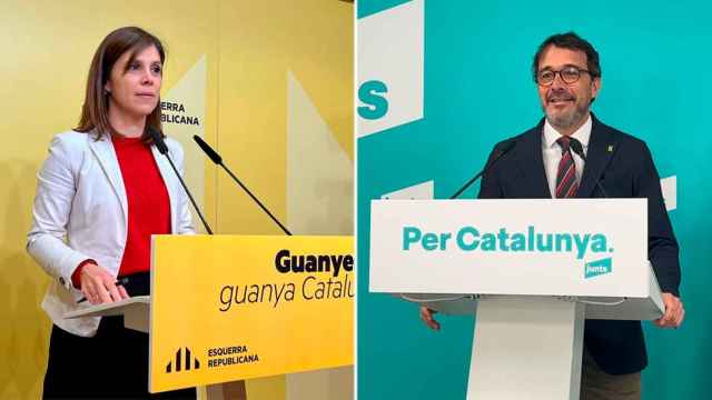 Los portavoces de ERC y Junts en el Parlament, Marta Vilalta y Josep Rius