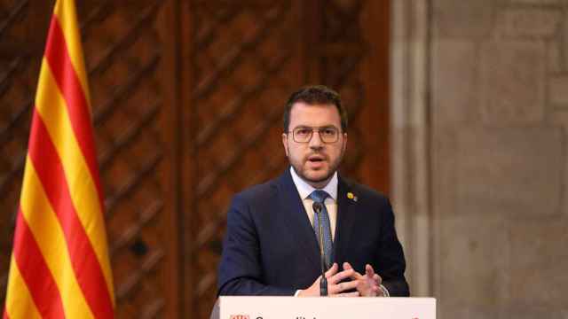 Pere Aragonès anuncia la convocatoria de elecciones anticipadas en Cataluña, en el Palau de la Generalitat