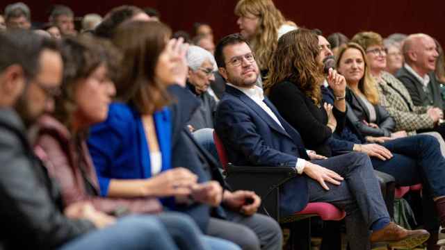 Pere Aragonès, durante el primer acto de precampaña de ERC por las elecciones