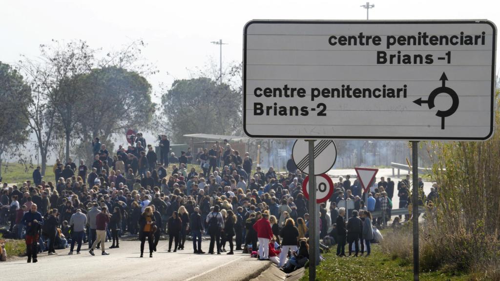 Bloqueos de funcionarios de prisiones en las cárceles de Brians 1 y 2 en una protesta anterior
