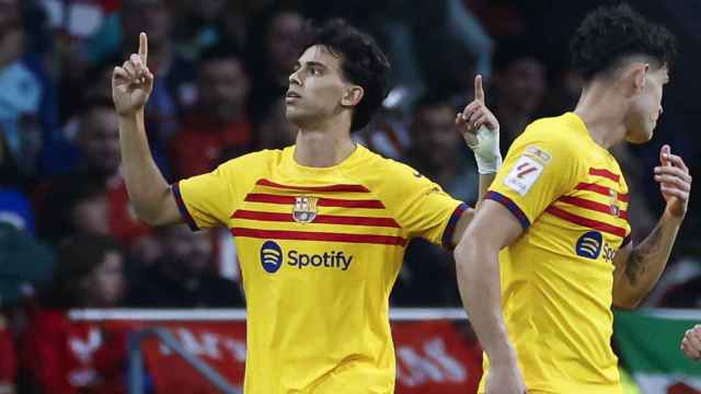 Joao Félix celebra su gol contra el Atlético de Madrid en el Metropolitano