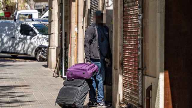 Imagen de uno de los okupas del número 28 de la calle Muntaner