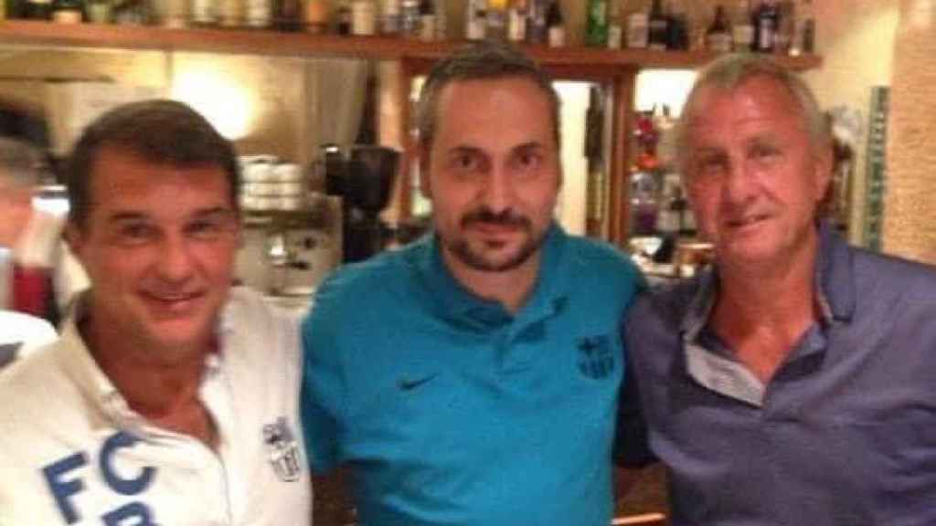 Joan Laporta, Miquel Camps i Johan Cruyff