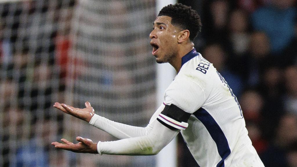 La frustración de Jude Bellingham en el amistoso entre Inglaterra y Brasil