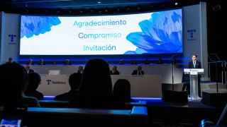 El presidente de Telefónica, José María Álvarez-Pallete, durante la junta de accionistas de 2023 / TELEFÓNICA
