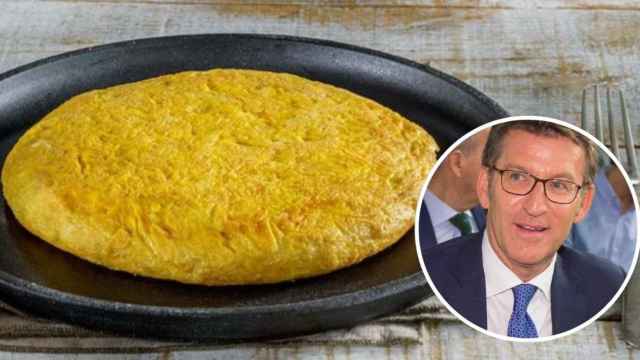 Fotomontaje tortilla de La Penela y Alberto Núñez Feijóo
