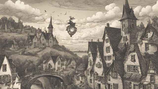 Imagen generada con IA de un pueblo catalán medieval