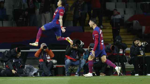 Raphinha celebrando su gol ante Las Palmas