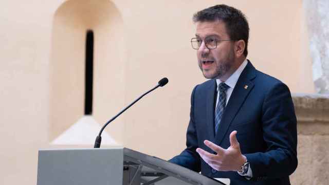 El presidente de la Generalitat de Catalunya, Pere Aragonès, durante una rueda de prensa tras el Consell Executiu semanal del Govern