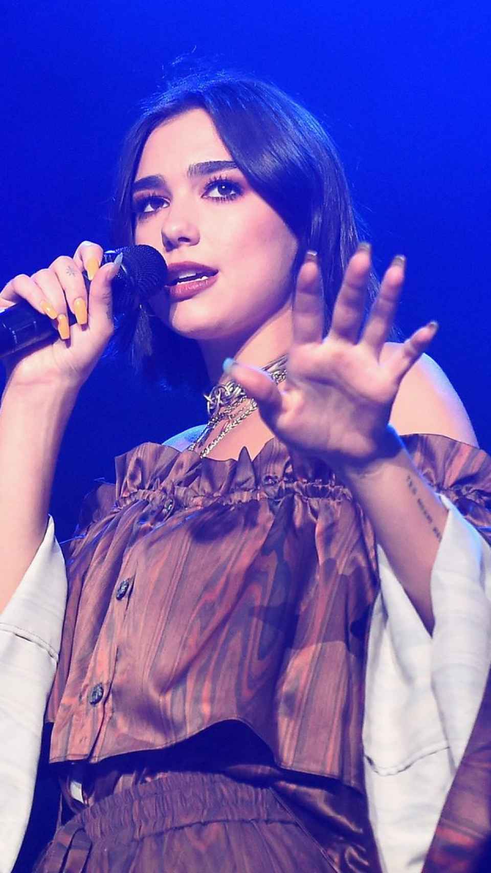 La cantant de pop Dua Lipa, durant un concert