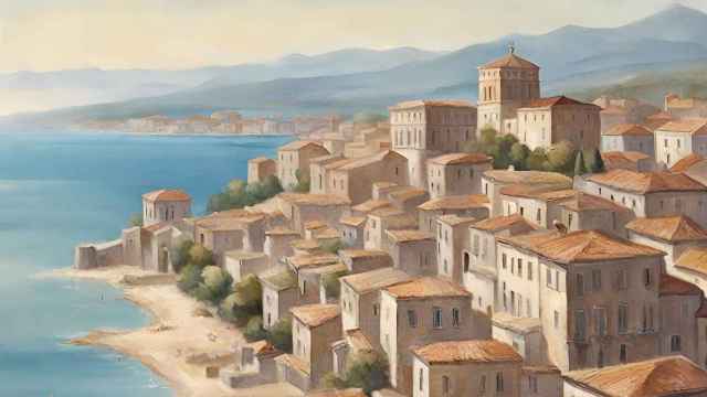 Imagen generada con IA de un pueblo costero