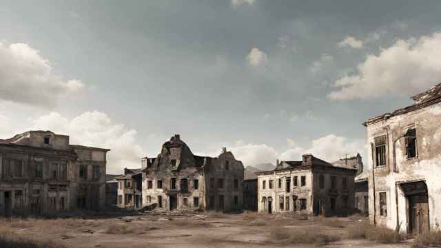 Imagen de un pueblo abandonado generado con IA