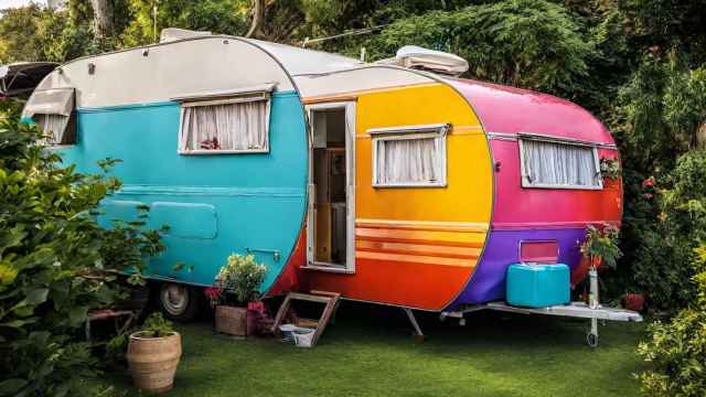 Caravana como las que se encuentran en el camping Miramar de Mont-Roig del Camp (Tarragona)