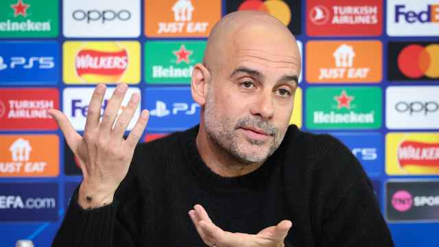 Pep Guardiola, en la rueda de prensa previa del Manchester City-Real Madrid