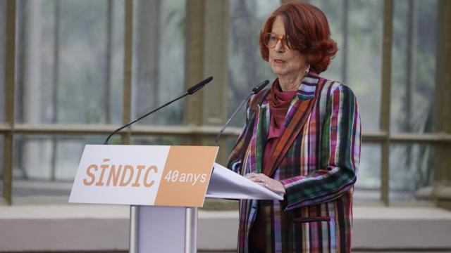 Esther Giménez-Salinas, durante el acto de celebración del 40 aniversario del Síndic de Greuges