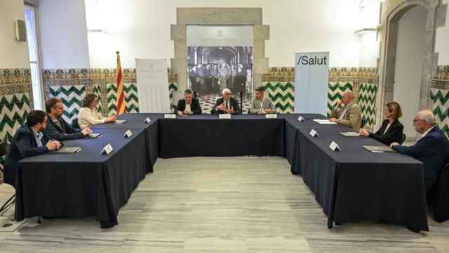 Imagen de la reunión ayer, presidida por el 'conseller' Manel Balcells