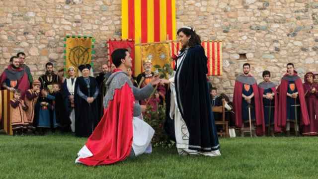 Reconstrucción de la leyenda de Sant Jordi en Montblanc