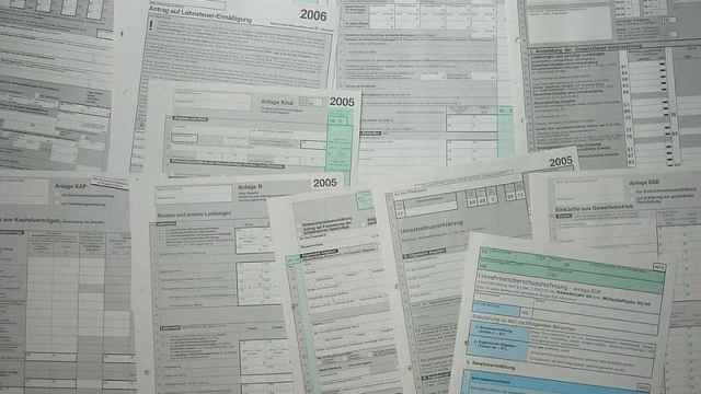 Papeles de la declaración de la Renta