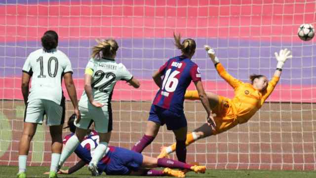 El 0-1 del Chelsea contra el Barça en Montjuïc